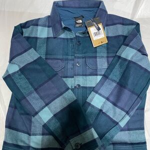 The North Face Blue and Gray Striped Jacket